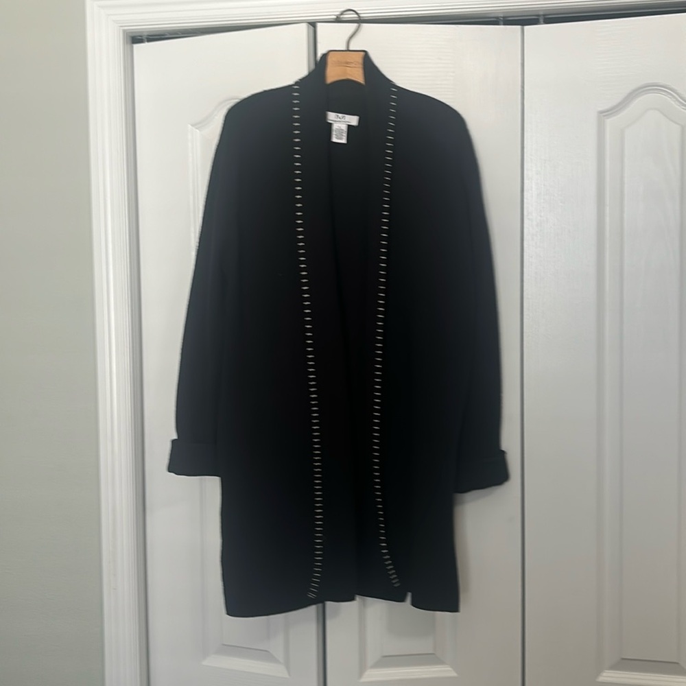 Black cardigan duster